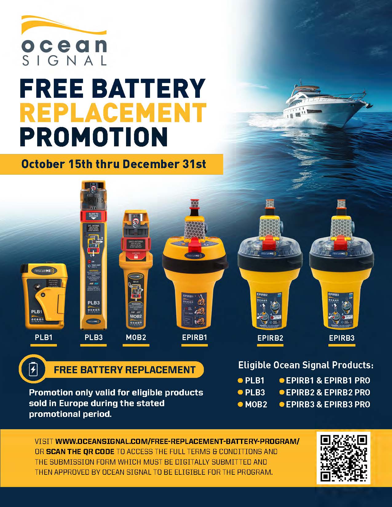 Ocean Signal Batteri kampagne 15/10 til 31/12 2026