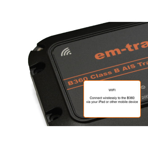 em-trak B360 "SOTDMA" AIS Transponder Klasse B m. Wi-Fi og 5W sendestyrke