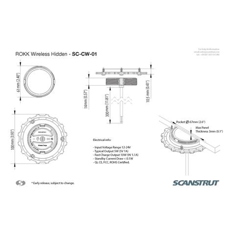 Scanstrut SC-CW-01 ROKK Charge Wireless indbygget