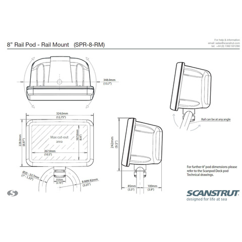 ScanPod SPR‐8‐RM Rail Pod for up to 9" plotter