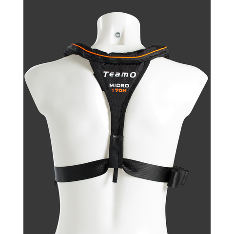 TeamO Micro 170N Automatisk Redningsvest sort m. orange trim